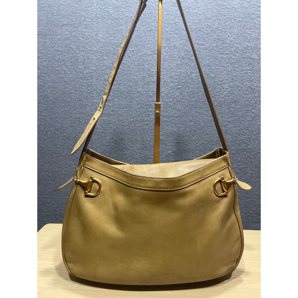 Vintage 1970’s Gucci Horsebit Beige Crossbody Shoulder Bag (some flaws READ) - Picture 2 of 16